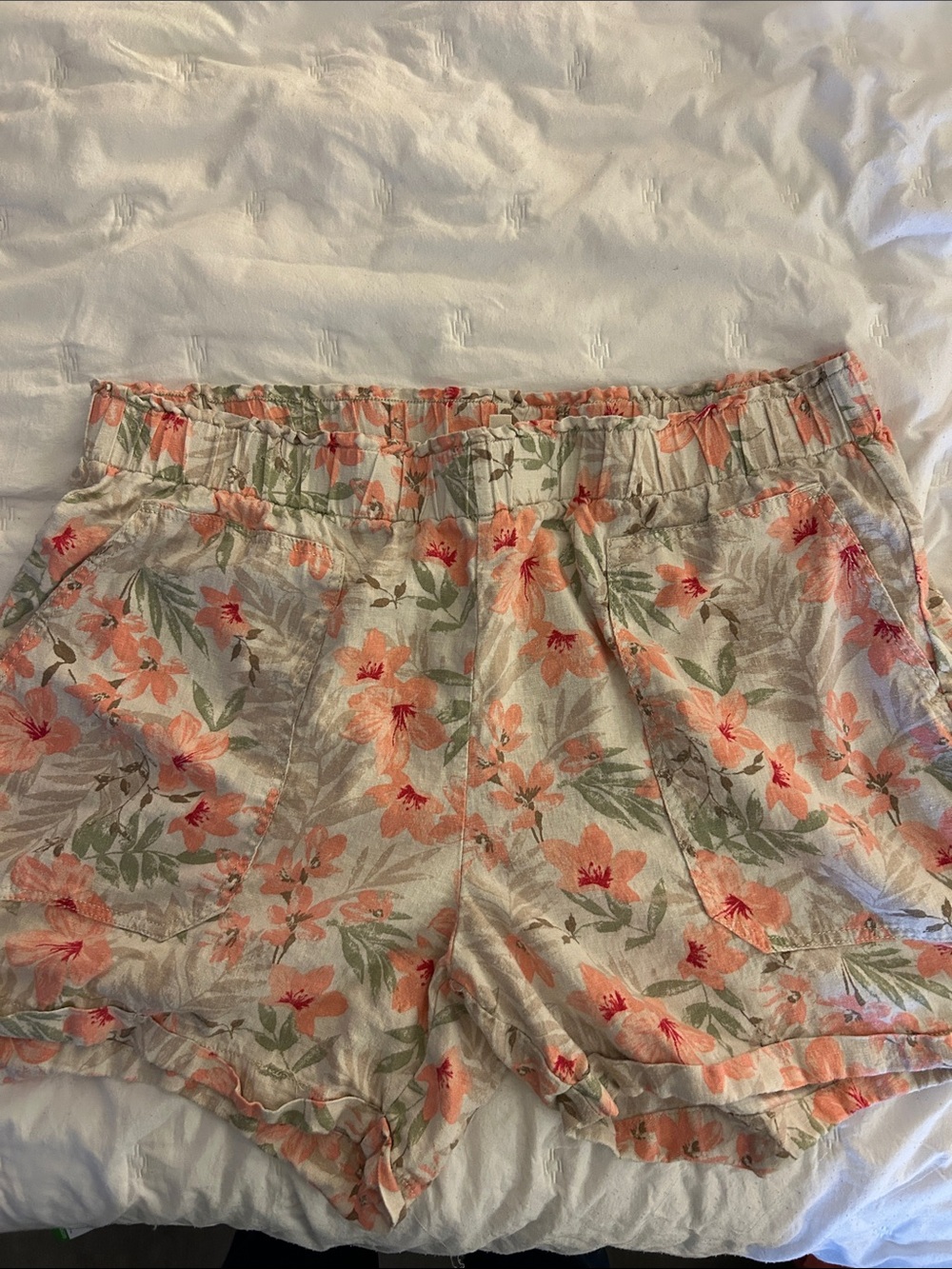 Briggs New York Peach Floral High-Waist Women's Shorts
